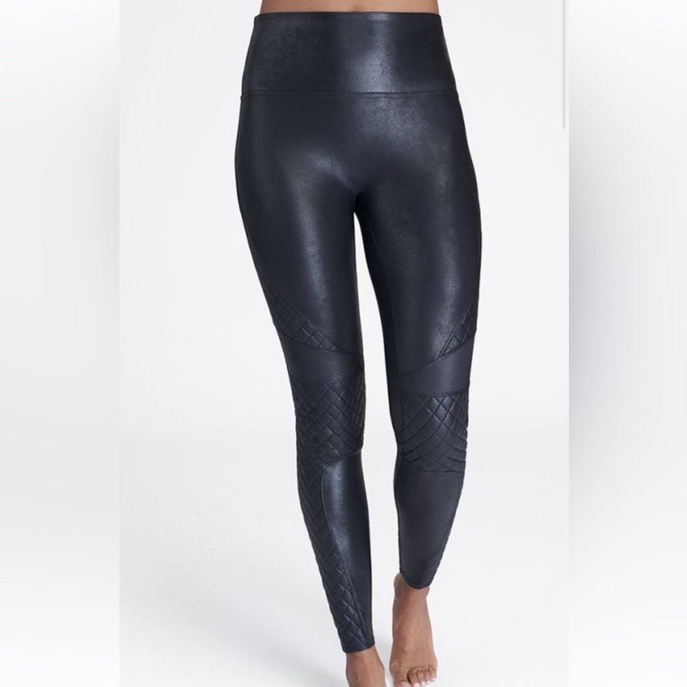 Spanx Faux Leather Quilted Leggings